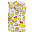 Farm Chicken Hen Chick Pattern Bed Sheet Duvet Cover Bedding Sets
