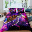Turtle In Galaxy Space Bed Sheets Duvet Cover Bedding Sets