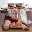 The Brooklyn Bridge New York In Watercolour Bed Sheets Spread  Duvet Cover Bedding Sets
