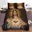 Burning Heart Of Jesus Bed Sheets Spread  Duvet Cover Bedding Sets
