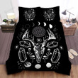 Witch's Crystals & Skull Black & White Design Bed Sheets Spread  Duvet Cover Bedding Sets