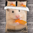 Golden Hamster Eating Carrot Bed Sheet Duvet Cover Bedding Sets