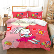 Cartoon Rabbit Pretty Girl Bed Sheet Duvet Cover Bedding Sets