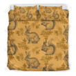Rabbit Pattern Print Duvet Cover Bedding Set
