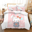 Lovely Cartoon Rabbit Pink Bed Sheet Duvet Cover Bedding Sets