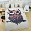 Cute Owl With Coffee Bed Sheets Duvet Cover Bedding Sets