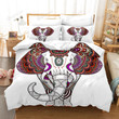 Elephant Pattern White Bed Sheets Duvet Cover Bedding Sets