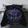 Elephant Pattern Laugh Black Bed Sheets Duvet Cover Bedding Sets