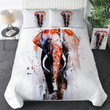Orange Watercolor Elephant Bed Sheets Duvet Cover Bedding Sets