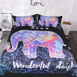 Elephant Pattern Wonderful Day Bed Sheets Duvet Cover Bedding Sets