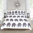 Grey Elephant Cute Bed Sheets Duvet Cover Bedding Sets