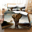 Elephant On Road Bed Sheets Duvet Cover Bedding Sets