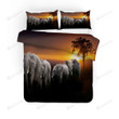 Elephants Sunset Bed Sheets Duvet Cover Bedding Sets