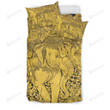 Thai Golden Elephant Print Bed Sheets Duvet Cover Bedding Sets