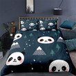 Cute Panda Face Pattern Bed Sheets Duvet Cover Bedding Sets