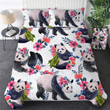 Panda With Flower Pattern Bed Sheets Duvet Cover Bedding Sets