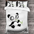 Small Panda Cartoon Pattern Bed Sheets Duvet Cover Bedding Sets