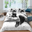 Panda Watercolor Pattern Bed Sheets Duvet Cover Bedding Sets