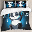 Panda Listening To Music Bed Sheets Duvet Cover Bedding Sets