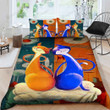 Cat Couple Pattern Bed Sheets Duvet Cover Bedding Sets