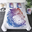Blue, Purple & Red Fox Art Pattern Bed Sheets Duvet Cover Bedding Sets