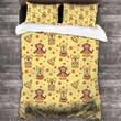 Corgi Dog And Monkey Eat Pizza Pattern Bed Sheets Duvet Cover Bedding Sets