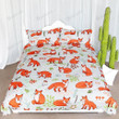 Fox Cartoon Pattern Bed Sheets Duvet Cover Bedding Sets