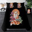 Fox With Foral Black Bed Sheets Duvet Cover Bedding Sets