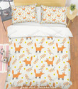 Fox Leaf Pattern Bed Sheets Duvet Cover Bedding Set