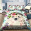 Hedgehog With Flower Bed Sheets Duvet Cover Bedding Sets