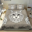 Paisley Cat White And Gray Bed Sheets Spread Duvet Cover Bedding Set