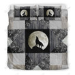 Howling Wolf Under The Moon Bed Sheets Spread Duvet Cover Bedding Set