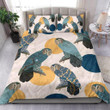 Blue Owl White And Yellow Bed Sheets Spread Duvet Cover Bedding Set