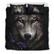 Wolf With Purple Eyes Bed Sheets Duvet Cover Bedding Set Great Gifts For Birthday Christmas Thanksgiving