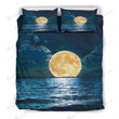 Full Moon Rising Above The Ocean Bed Sheets Duvet Cover Bedding Set Great Gifts For Birthday Christmas Thanksgiving