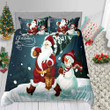 Merry Christmas Santa And Snowman Bed Sheets Duvet Cover Bedding Set Great Gifts For Birthday Christmas Thanksgiving