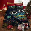 Colorful Owl Big Eyes Bed Sheets Spread Duvet Cover Bedding Set