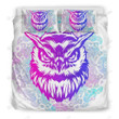 Colorful Owl Bed Sheets Spread Duvet Cover Bedding Set