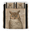 Owl Newspaper Vintage Bed Sheets Spread Duvet Cover Bedding Set