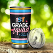 1st Grade Squad Bling Black Stainless Steel Tumbler, Tumbler Cups For Coffee/Tea, Great Customized Gifts For Birthday Christmas Thanksgiving