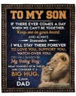 Personalized Lion To My Son I Will Stay There Forever To Love You, Support You Watch You Forever Love You Fleece Blanket Great Customized Blanket Gifts For Birthday Christmas Thanksgiving