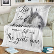 Live Like Someone Left The Gate Open Horse Sherpa Fleece Blanket Great Customized Blanket Gifts For Birthday Christmas Thanksgiving