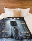 Personalized To My Son Never Feel That You Are Alone, But When You Need Me From Mom, Soul Of Black Wolf Sherpa Fleece Blanket Great Customized Blanket Gifts For Birthday Christmas Thanksgiving