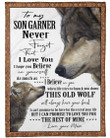 Personalized Family To My Son Never Forget That You Are Alone, This Old Wolf Will Always Have Your Back Custom Name Sherpa Fleece Blanket
