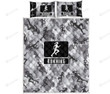 Running Camo Repeat Heartbeat Gray Quilt Bed Set