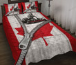 Kart Racing Canada Flag Quilt Bed Set