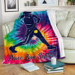 Peace Love Softball Art Hippie Sherpa Fleece Blanket  Great Customized Blanket Gifts For Birthday Christmas Thanksgiving