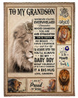 Personalized To My Grandson I Love You To The Moon And Back From Grandpa Fleece Blanket Great Customized Gifts for Family Birthday Christmas Thanksgiving Anniversary