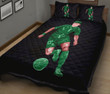 Football Kid Excited Sport Green Excited Kid Quilt Bed Set