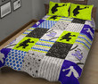 Dirt And Bling Softball Thing Yellow Blue Quilt Bed Set
